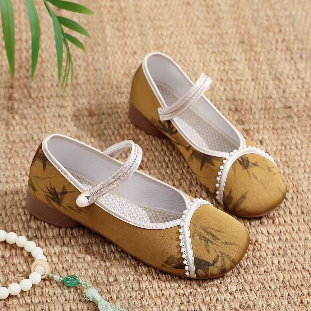 Embroidery Cloth - Chinese Style Women Low Heel Cheongsam