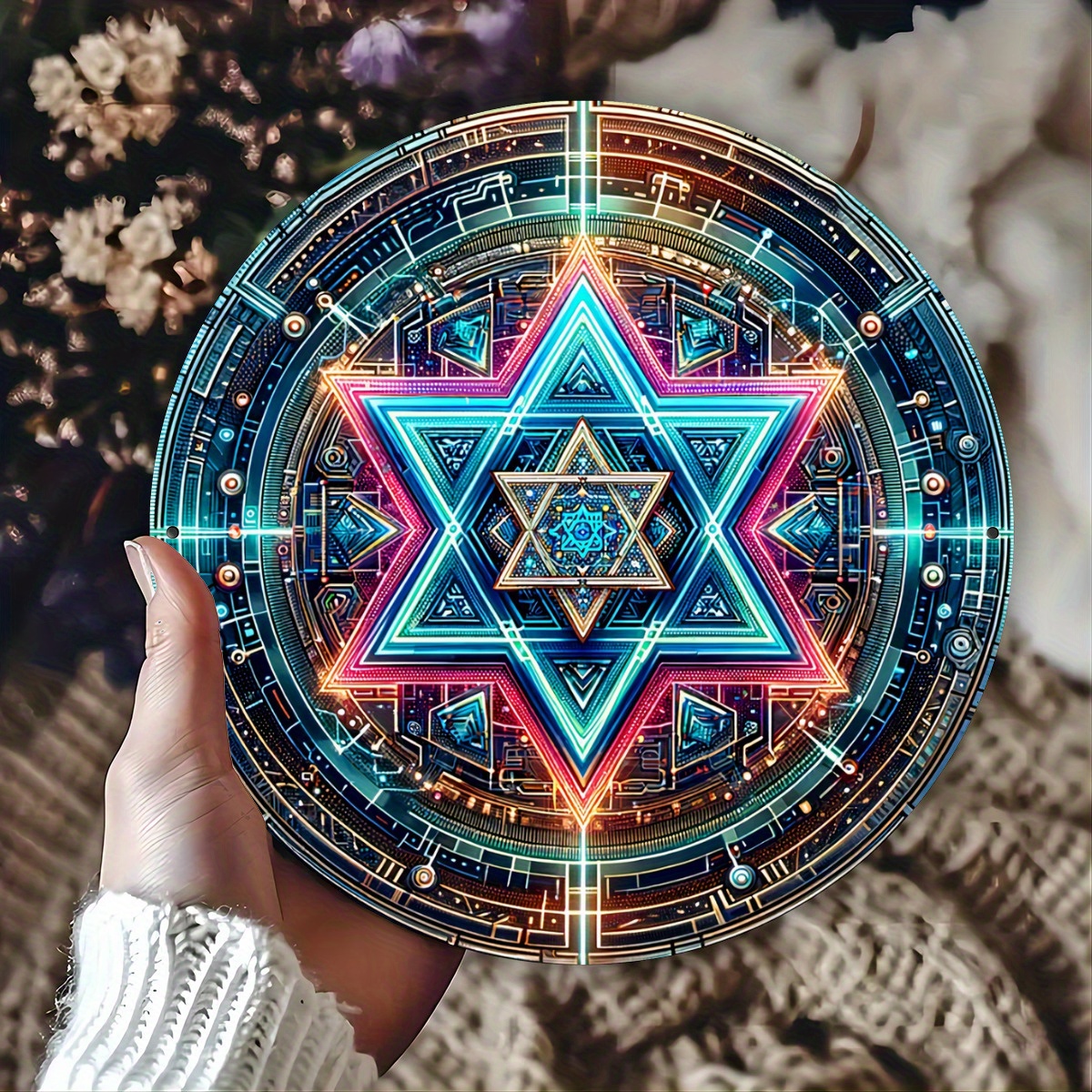 Embroidery Garden - 1pc Vintage Star of David Hanging