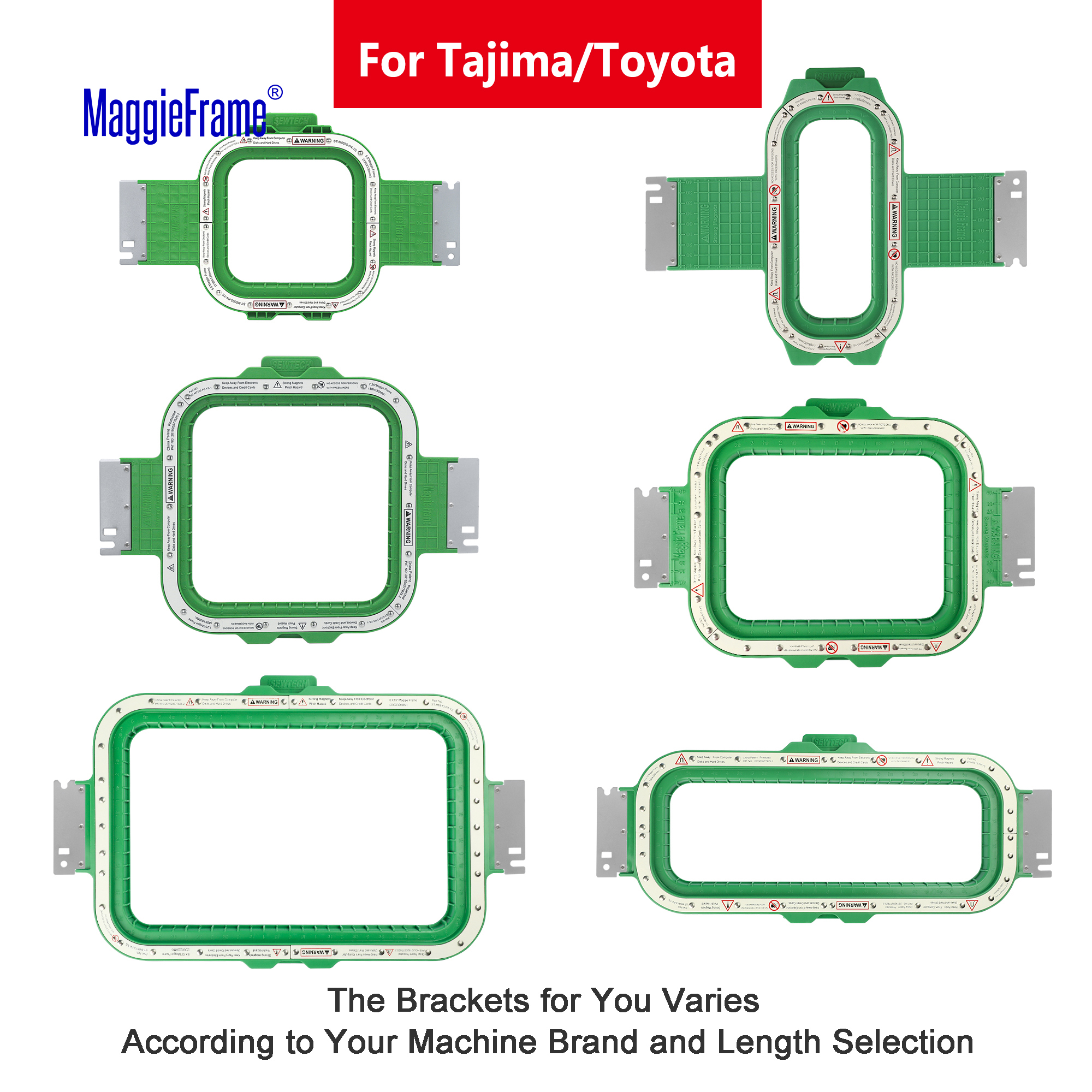 Embroidery Hoop Plastic - MaggieFrame Magnetic Hoops for Tajima Toyota