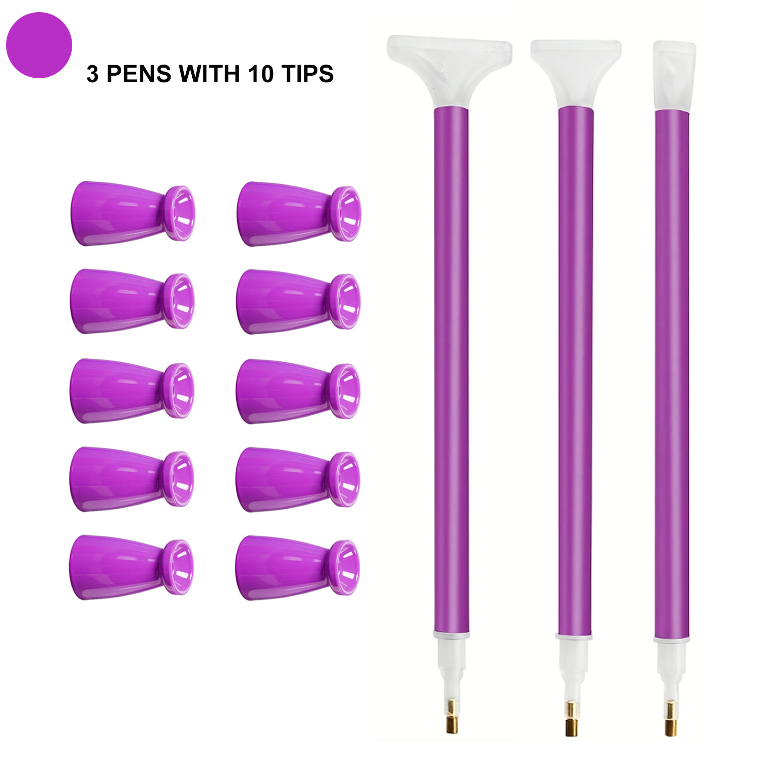 Embroidery Kit Starter - 10 Silicone Tips & 3 Pens