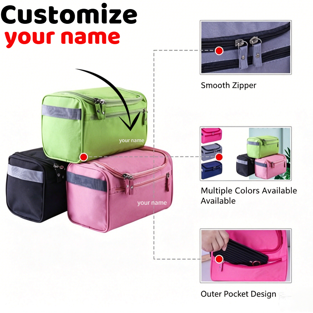 Embroidery Name Designs - Custom Name Hanging Toiletry Bag Personalized