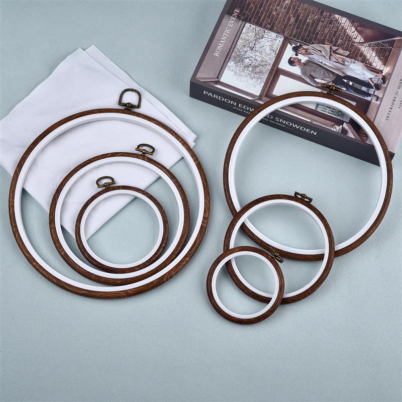 Round Oval Wooden Color Embroi - Embroidery Hoop Plastic recensie en prijs