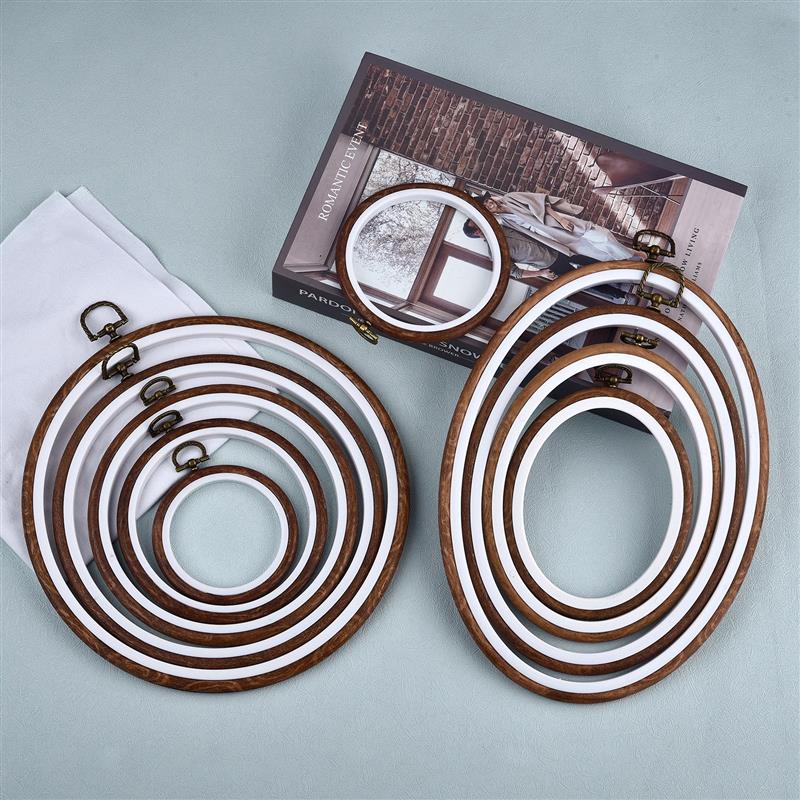 Round Oval Wooden Color Embroi - Embroidery Hoop Plastic recensie en prijs