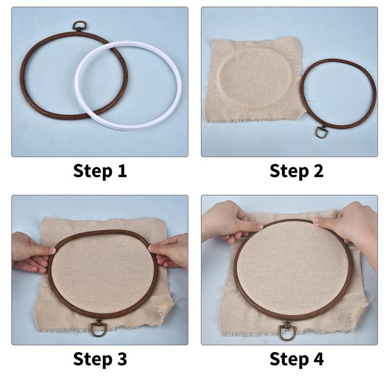 Round Oval Wooden Color Embroi - Embroidery Hoop Plastic recensie en prijs
