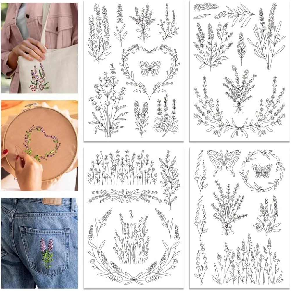 4 Sheets Lavender Flower Butte - Embroidery Cloth recensie en prijs