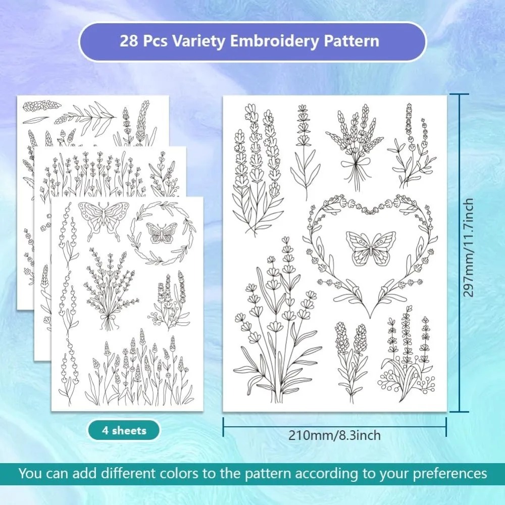 4 Sheets Lavender Flower Butte - Embroidery Cloth recensie en prijs
