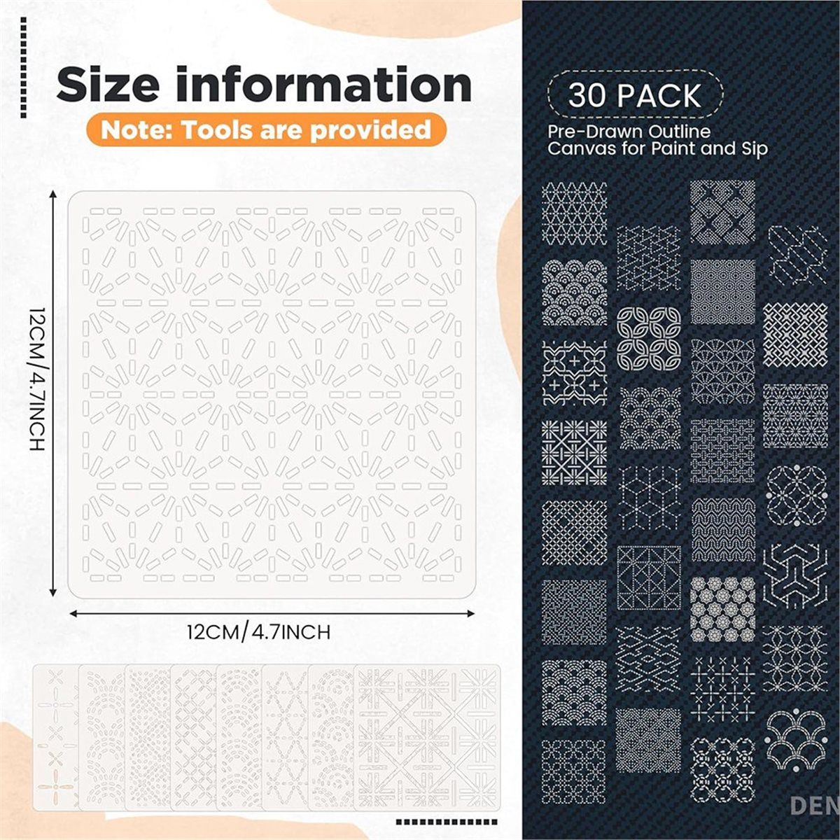 30 Pcs Spike Template Stencil  - Embroidery X Pattern recensie en prijs