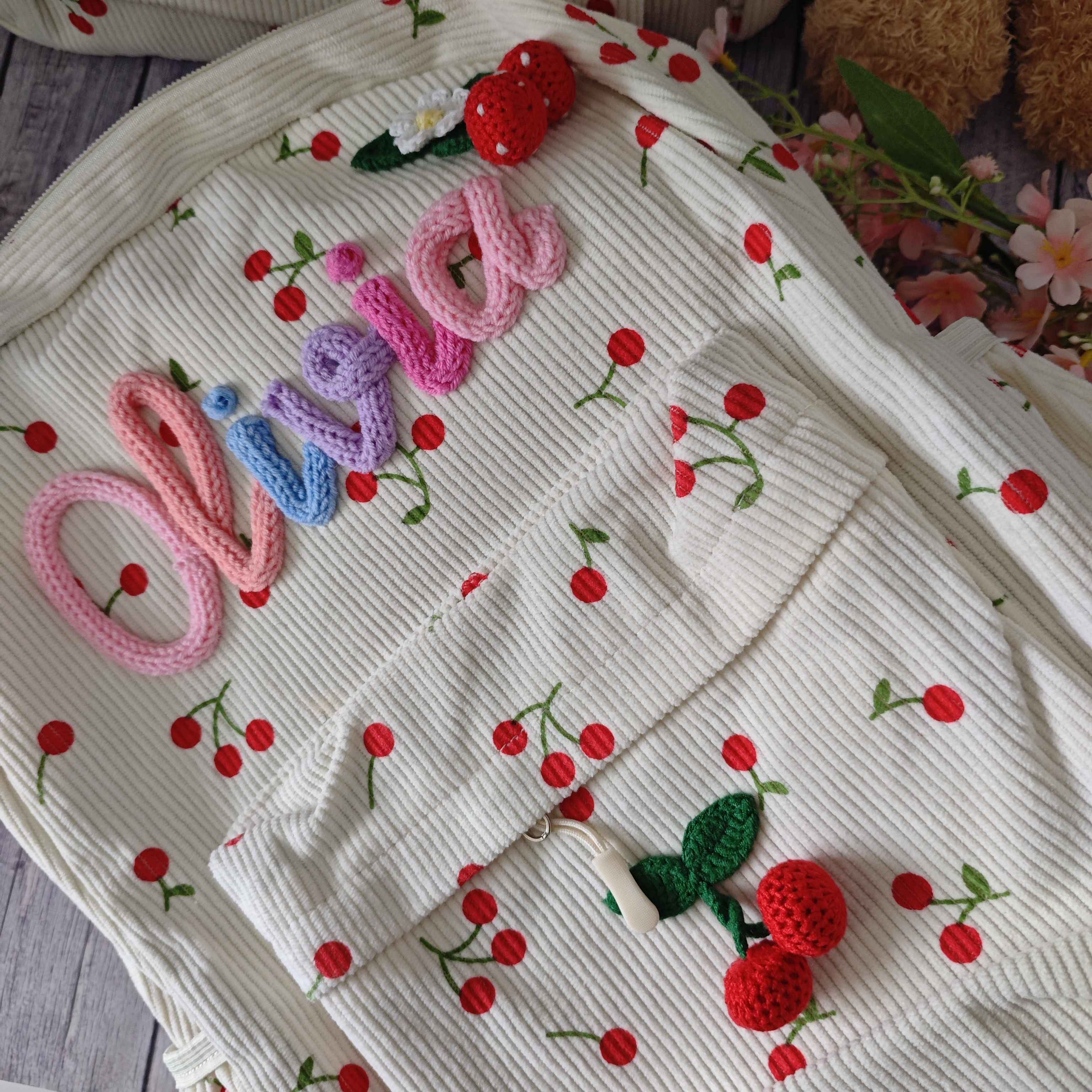 Personalized Cherry Backpacks  - Embroidery Name Designs recensie en prijs