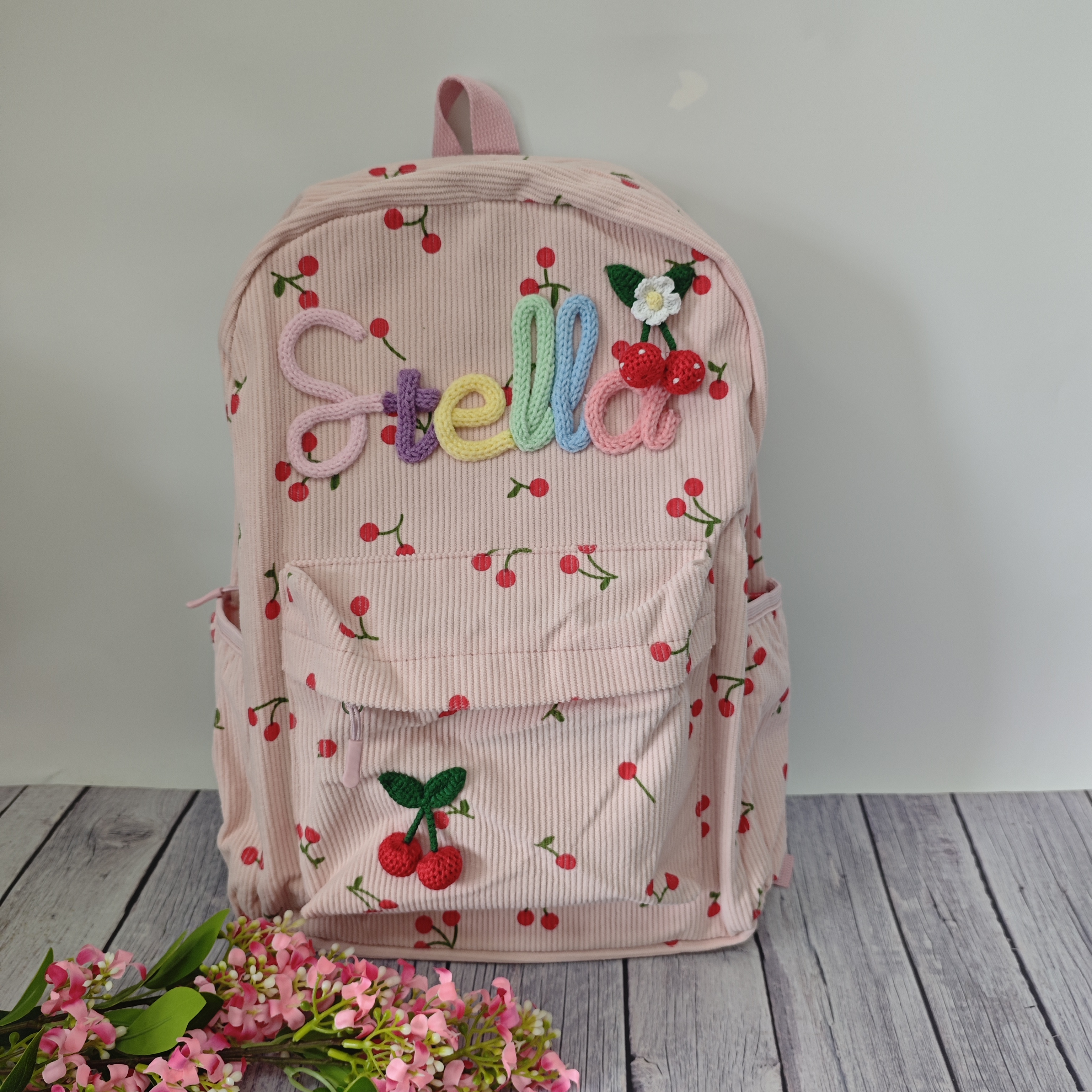 Personalized Cherry Backpacks  - Embroidery Name Designs recensie en prijs
