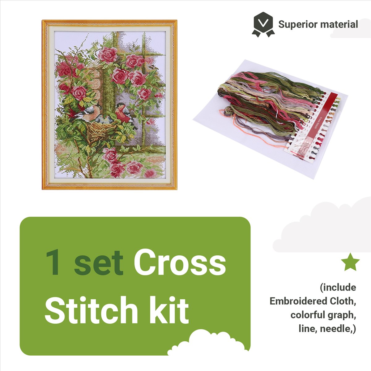 DIY Handmade Needlework Set Em - Embroidery Free Pattern recensie en prijs