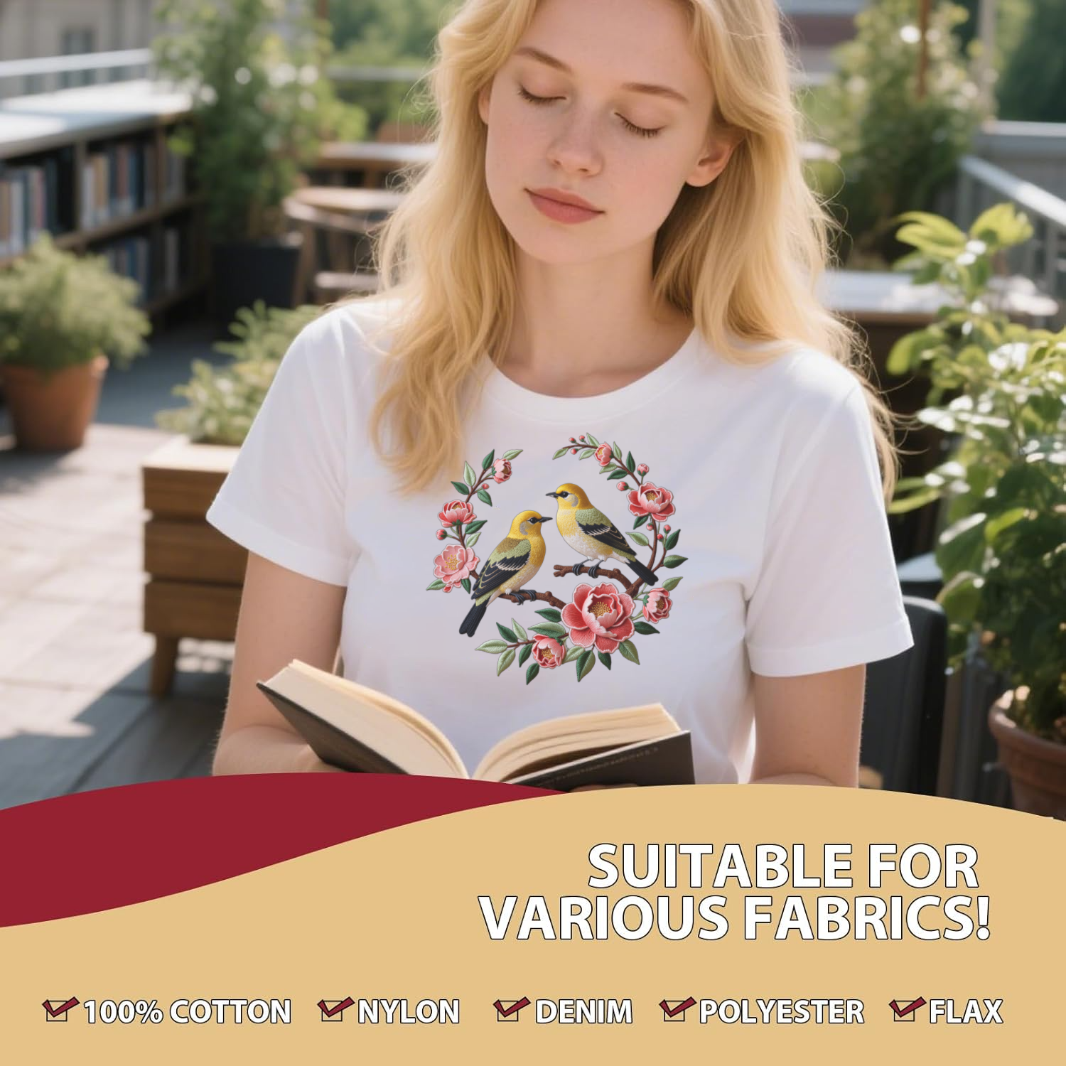 1 Piece of Bird Pattern Clothi - Embroidery Free Pattern recensie en prijs