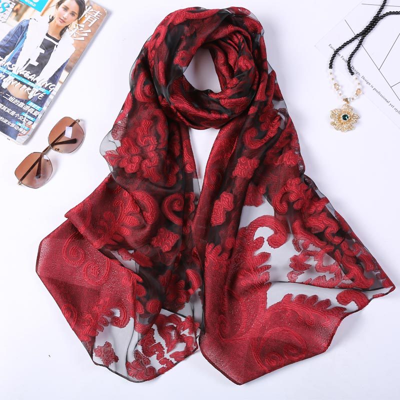 Hot Selling 180*70 Organza Sil - Embroidery Hijab recensie en prijs