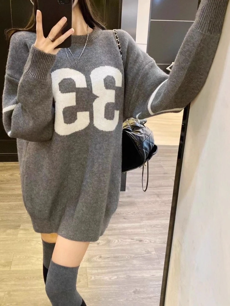 Y2K Vintage Knitted Sweater Wo - Embroidery Origin recensie en prijs