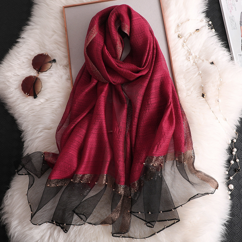 2024 Luxury 100% Silk Shawl Sc - Embroidery Hijab recensie en prijs
