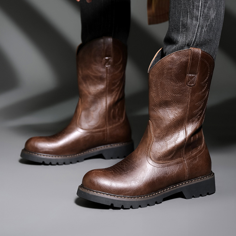 Fashion Mens Cowboy Boots New  - Embroidery Yes recensie en prijs
