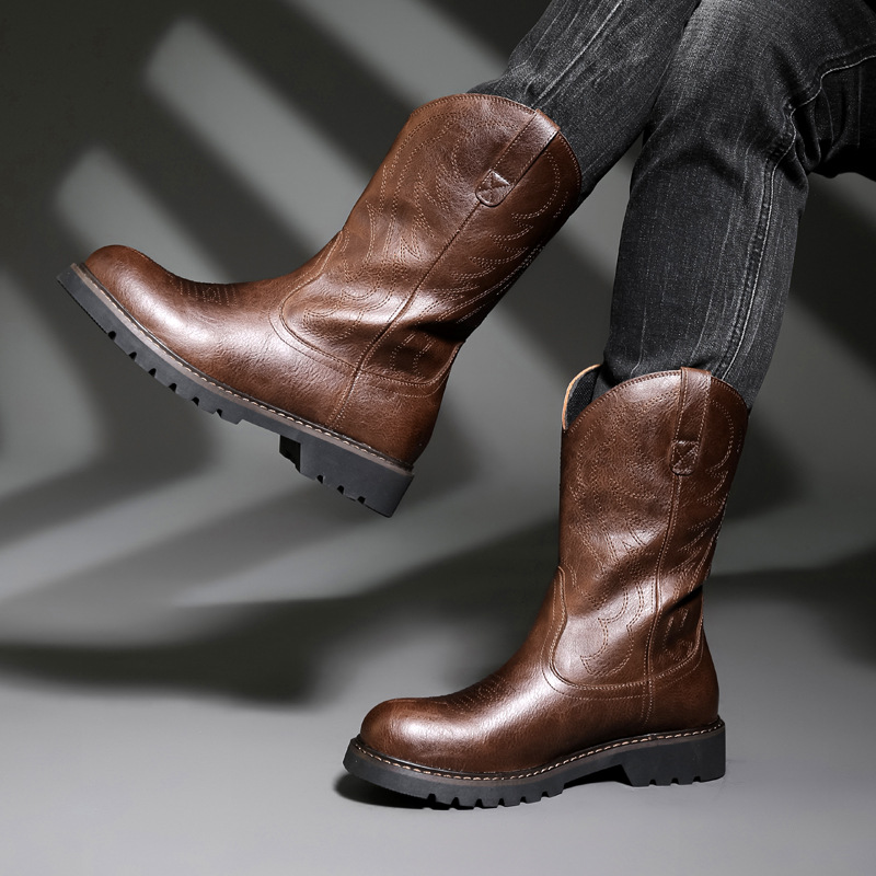 Fashion Mens Cowboy Boots New  - Embroidery Yes recensie en prijs