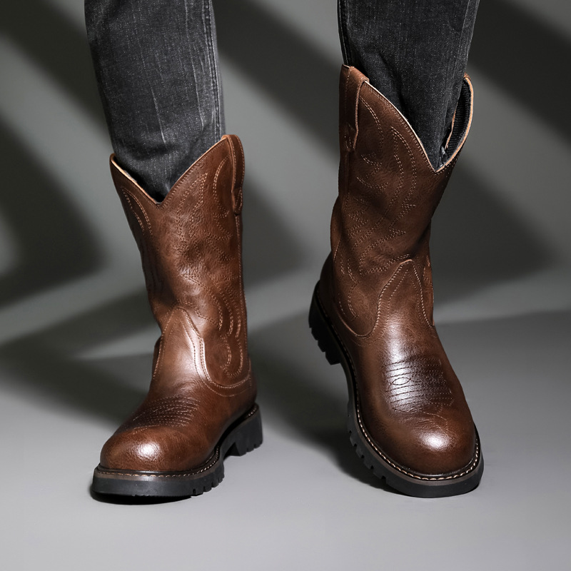 Fashion Mens Cowboy Boots New  - Embroidery Yes recensie en prijs