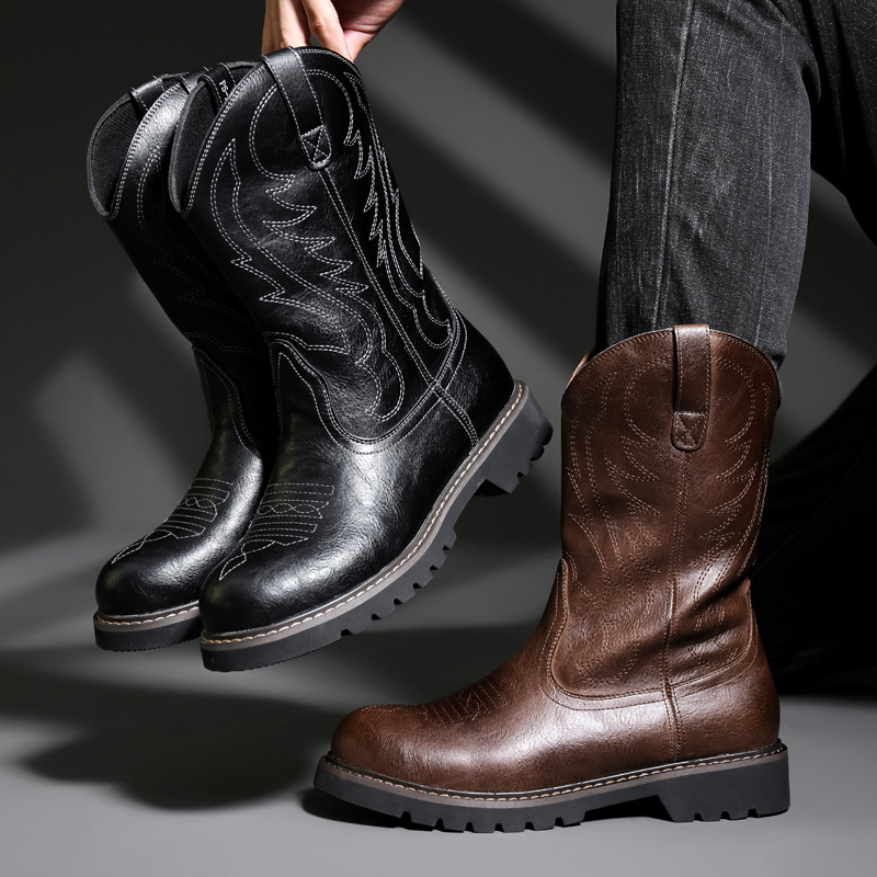 Fashion Mens Cowboy Boots New  - Embroidery Yes recensie en prijs