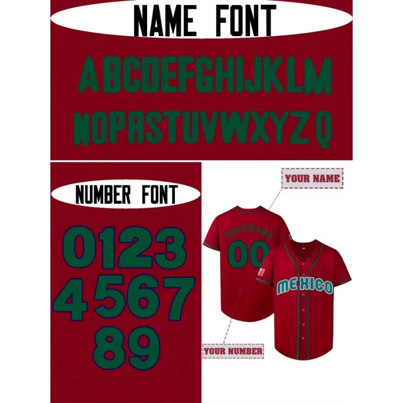 Customized Name and Number MEX - Embroidery Name Designs recensie en prijs
