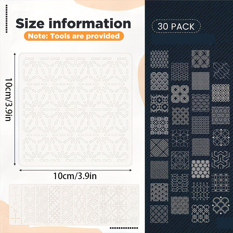 30Pcs Embroidery Templates DIY - Embroidery Free Pattern recensie en prijs