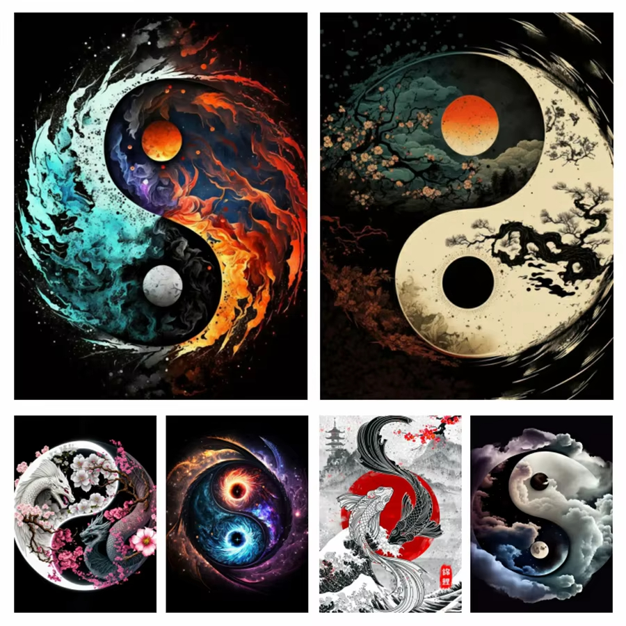 1PC frameless Yin Yang Tree 5D - Embroidery Free Pattern recensie en prijs