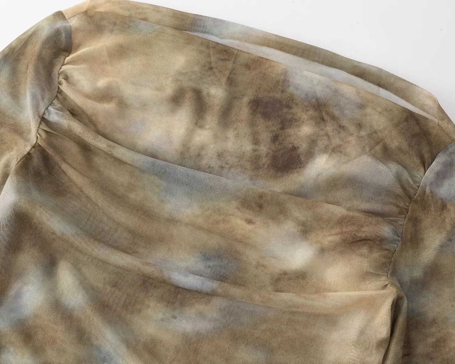 2025 Sexy Tie-Dye Print Ruched - Embroidery Origin recensie en prijs