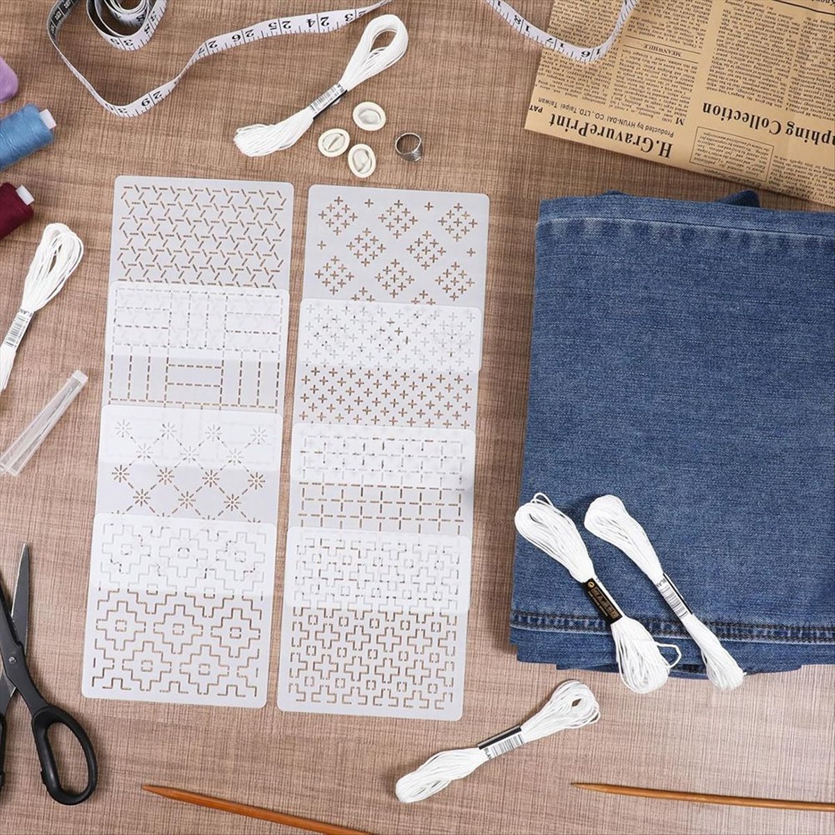 AT16 24Pcs Plastic -Stencil Ki - Embroidery X Pattern recensie en prijs