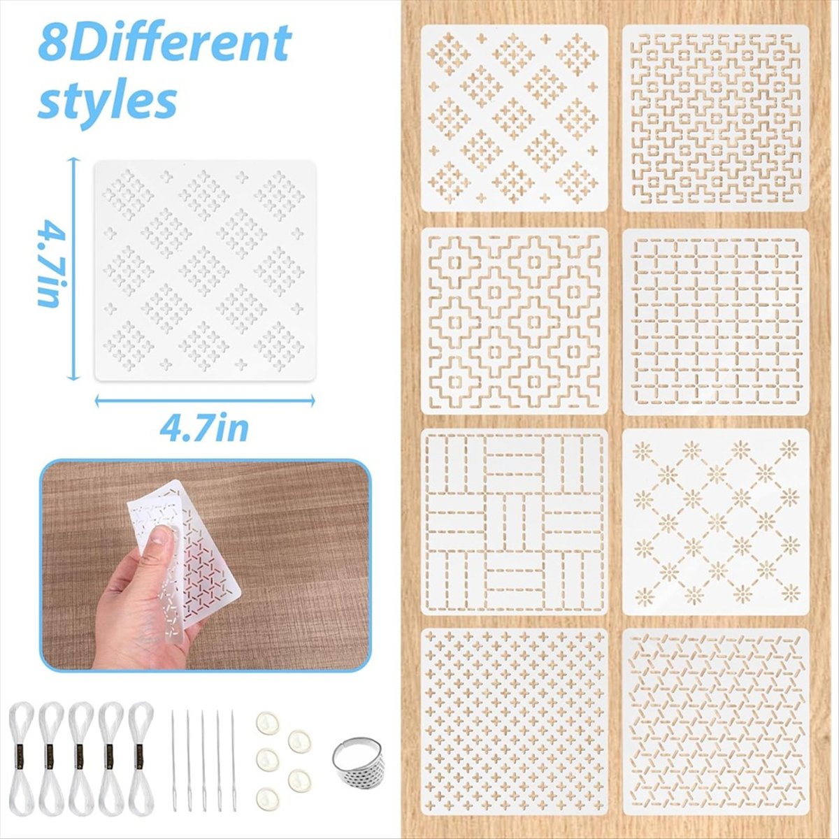 AT16 24Pcs Plastic -Stencil Ki - Embroidery X Pattern recensie en prijs