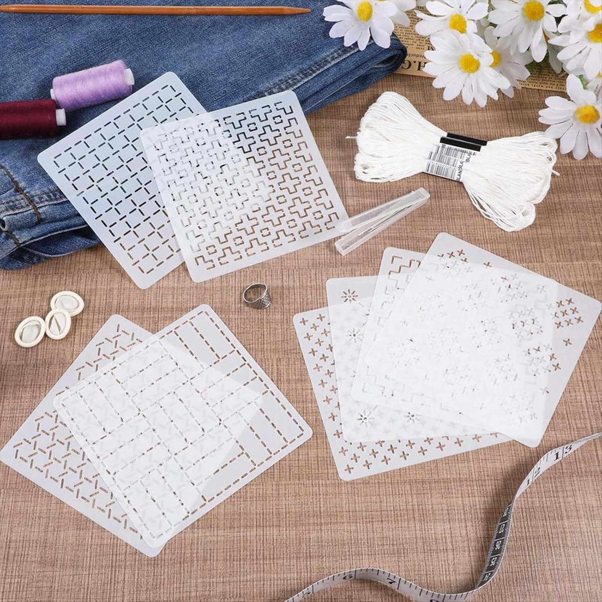 AT16 24Pcs Plastic -Stencil Ki - Embroidery X Pattern recensie en prijs