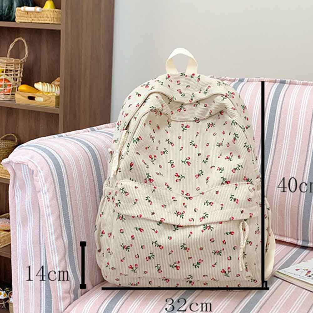 Ins Corduroy Printed Backpack, - Embroidery Name Designs recensie en prijs