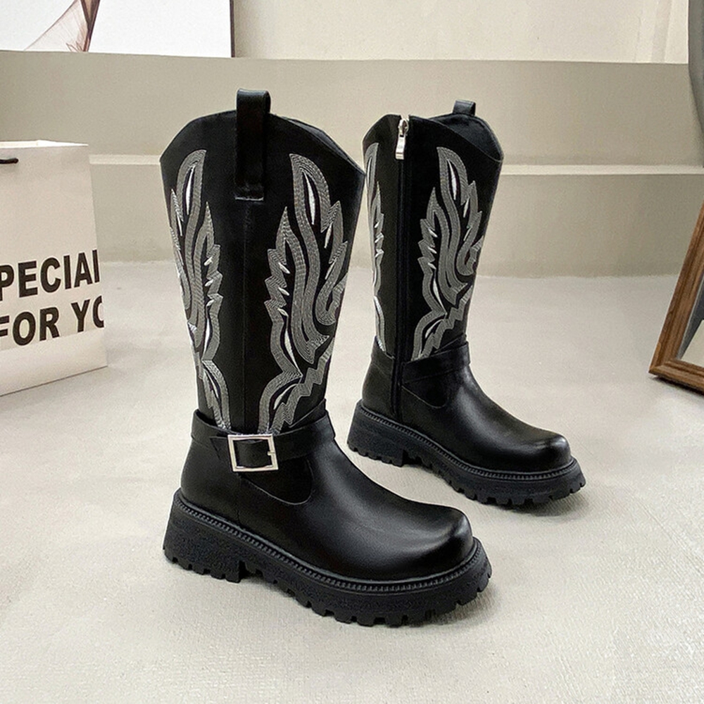 Women Knee High Boots Thick He - Embroidery Yes recensie en prijs