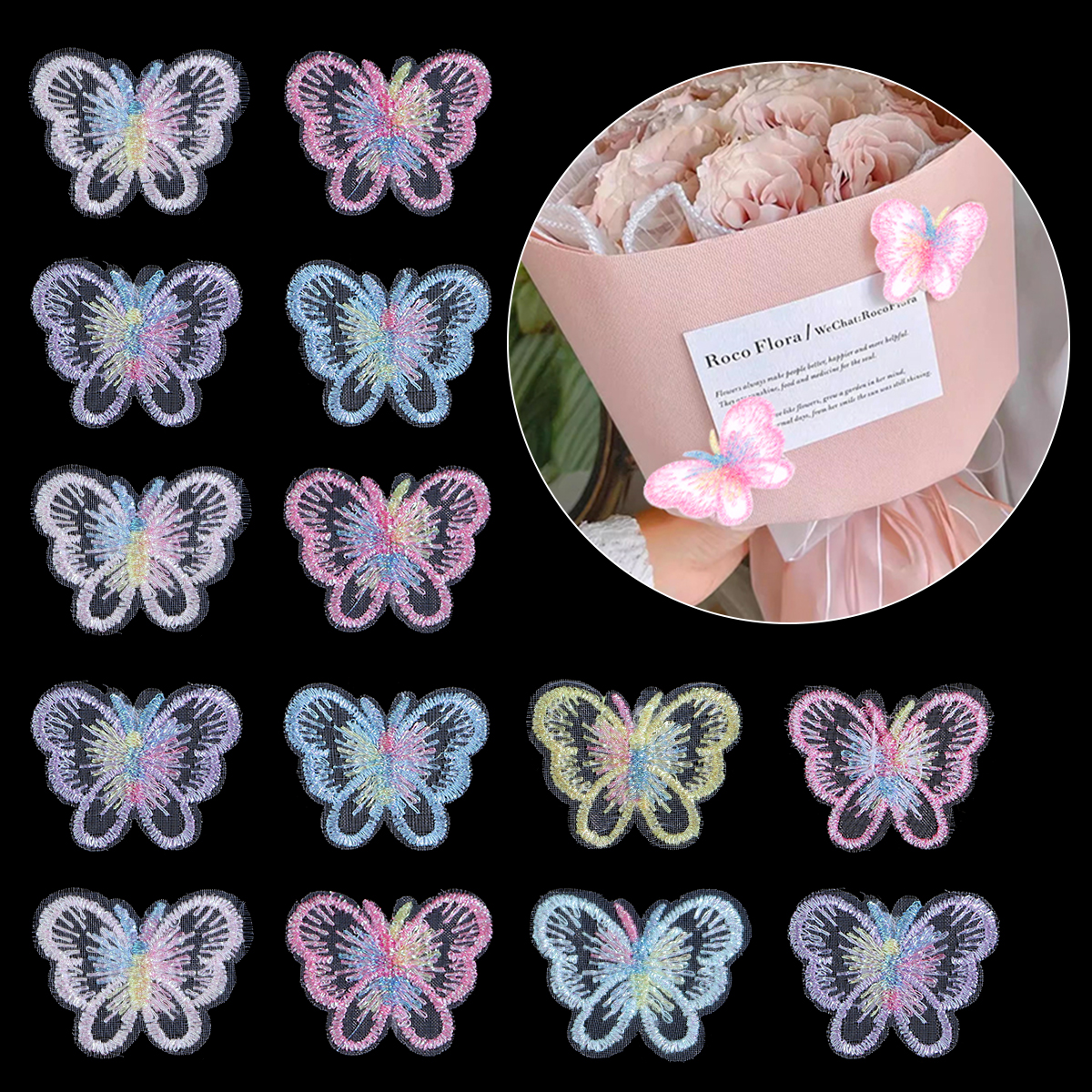 20Pcs 3X4CM Butterfly Cloth Pa - Embroidery Cloth recensie en prijs