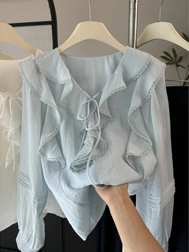 French V-Neck Chic Long Sleeve - Embroidery Origin recensie en prijs